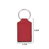 Llavero rectangular de piel sintética con láser, llavero en blanco de doble cara para cinturón, llavero redondo de piel, llavero para imprimir DIY