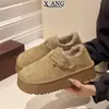 Zapatos Birkenstock Completamente Cubiertos de Piel Genuina para Mujer Invierno Suela Gruesa Antideslizante Aterciopelado Espeso Cálidos Slip-On Zapatos de Algodón Botas de Nieve