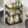 Estante de Almacenamiento para Baño, Estante de Almacenamiento de Huecos de Múltiples Niveles, Carrito de Piso para Detergente de Lavandería junto a la Lavadora en el Inodoro
