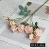 Rosas artificiales de estilo nórdico, flores de seda para bodas en casa, ramos de decoración para sala de estar, rosas artificiales decorativas