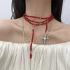 Diablo Vampire Gothic Punk Tassel Blood Drops Gargantilha Pescoço Corrente Nicho Drops Design Legal Colar para Homens e Mulheres