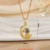 Venta Caliente Transfronteriza Creativo Astronauta Luna y Estrella Proyección 100 Idiomas Te Amo Pareja Día de San Valentín Collar Joyería