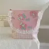 Diseño de Babero para Mujer sobre Rojo para la Boca Bolsa Cosmética Portátil de Gran Capacidad Bolsa de Almacenamiento Linda de Dibujos Animados con Lentejuelas Bolsa para Niñas