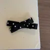 Pinza para el cabello de satén con lazo de lunares tridimensionales dulces estilo coreano, Pinza para el cabello de alta gama suave para primavera y verano, Nuevo clip lateral