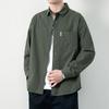 Camisas de Manga Larga para Hombre Estilo Nuevo de Primavera y Otoño, Camisas Casuales Holgadas de Moda para el Trabajo, Tops de Algodón Lavado