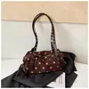 Elegante Bolso Xiaomi Moda Coreana de Lunares para Mujer Otoño 2026 Nuevo Estilo Bolso de Mano Texturizado Popular Bolso de Hombro para Debajo del Brazo