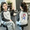 Camiseta Térmica de Manga Larga con Bloques de Color para Niñas Otoño Primavera Invierno Nueva Cuello Redondo Parte Superior Cepillada Ropa Interior Casual para Bebé