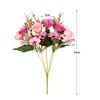 10 Cabezas de Crisantemo Rosa Decoración de Salón de Bodas Flores Artificiales Adornos para Sala de Estar del Hogar Flores Decorativas Flores de Seda Flores Falsas