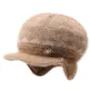 Gorros Cálidos para Mujeres de Mediana Edad y Mayores, Madres, Protección contra el Frío de Otoño e Invierno, Gorros de Punto con Protección para las Orejas para Personas Mayores y Abuelas, Gorros de Lana con Forro de Felpa