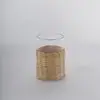 Juego de Jarrones de Vidrio Tejidos de Paja Transfronterizo Creativo Juego de Tres Piezas para Baño Artesanía Tejida a Mano para el Hogar Tarro de Almacenamiento Venta al por Mayor