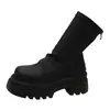 Botas Martin de plataforma alta para mujer, nueva colección otoño/invierno 2026, increíblemente estilosas y populares, con diseño plisado y fruncido, efecto adelgazante y estilo de botín corto