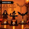 Decoraciones Temáticas de Calabaza de Halloween Adornos de Madera con Forma de Fantasma para Escritorio Decoración de Ambiente para Ventana Accesorios para Fotos