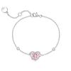 Pulseira Fan Jia com selo de aço com LOGO flor de glicínia amor à primeira vista cintura fina amor simples coelho rico Coração Guardião