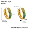 Brincos Esféricos em U de Três Fileiras de Diamante de Zircônia Cúbica de Alta Qualidade Xinyixin Banhados a Ouro 18K Real Acessível Luxo Versátil Brincos de Aço Inoxidável