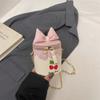 Bolsa Linda Estilo Coreano para Niña 2025 Nuevo Diseño de Cubo con Lazo Bolso Cruzado Estilo Occidental