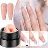 Gel para extensión de uñas en lata, esculpido y modelado sólido, sin necesidad de forma de papel, no pegajoso, parches de extensión de uñas rápidos