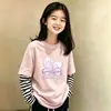 Nueva camiseta de algodón puro de manga larga para niñas de primavera y otoño, elegante conjunto de dos piezas estilo coreano para niños mayores