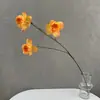 Flor de Princesa de Tres Cabezas Decoración de Boda Día de San Valentín Cumpleaños Flor Artificial Arte Floral Hecho a Mano Sala de Transmisión en Vivo Paisajismo del Hogar Flor Falsa