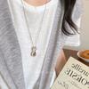 Collar con Colgante de Botella Plateado Estilo Ins del Mismo Estilo que la Bloggera para Mujer, Cadena Larga de Suéter para Primavera/Verano