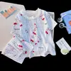 Pijama Nuevo de Verano 2026 para Niñas, Bonito de Manga Corta y Shorts, Pijama de Algodón Nube, Conjunto de Verano para Niños Mayores