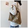 Bolsa de Ombro Feminina em Lona Impermeável Grande Capacidade Bolsa de Compras Estampada Dobrável Portátil Durável Bolsa Tote de PVC