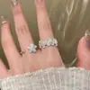 Anillo de Flor Colorida Dopamina para Mujer, Anillo Abierto de Dedo Índice de Gama Alta de Nicho, Anillo Dulce Fresco de Verano