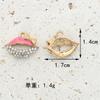 Accesorios de joyería DIY, colgante de aleación de aceite en forma de gota, flor de cinco pétalos, lápiz labial de amor, collar, pulsera, colgante, llavero