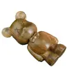 Estatueta de Urso Violento Esculpida em Sândalo Verde, Escultura em Madeira Maciça, Decoração Personalizada para Sala de Estar de Casa, Brinquedo Colecionável, Ornamento de Mão