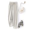 Pantalones Banana Blancos Ajustados para Mujer, Talla 26, Pantalones Jogger Casuales Sueltos de Modal para Otoño, Pantalones Deportivos Cortos Petite