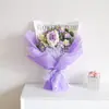 Buquê de Presente para o Dia das Mães: Flor Girassol Artificial de Tricô, Flor Boneca de Crochê Feita à Mão com Lã, Flor de Lã para Idosos