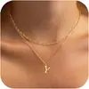 Collar de Hueso de Serpiente Dorado Transfronterizo Europeo y Americano con 26 Letras para Hombre, Microincrustado, Estilo Hip-Hop Simple, Gargantilla de Diseño de Nicho