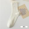 Calcetines blancos JK para mujer, de primavera y verano, estilo universitario, transpirables, de longitud media, con encaje Lolita dulce y estampado oscuro.