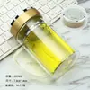 Vaso de Vidrio de Doble Capa con Logo Impreso, Taza de Té Aislada Transparente de Borosilicato Alto, Vaso de Vidrio para Agua de Regalo, Vaso Publicitario con Texto Impreso