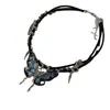 Collar Gargantilla de Cuero con Cordón y Mariposa de Remaches Resistentes, Collar de Moda Estilo Punk Oscuro Personalizado para Chicas Atrevidas