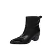 Botines Chelsea Lavados de Piel de Vaca de Alta Calidad para Viajes Otoño/Invierno 2026 Tacón Grueso Tacón Medio Punta Puntiaguda Profesionales de Cuero Genuino Tobilleros para Mujer