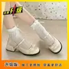 Zapatos de tacón alto con plataforma para mujer para combinar con faldas, lazo de satén de estilo francés de alta gama, punta redonda, correa al tobillo, nueva colección primavera/verano 2026