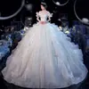 Elegante Vestido de Novia, Estilo Bosque, Nuevo Modelo 2026, Novia Petite, Cola Larga, Súper de Ensueño, Cielo Estrellado, Hombros Descubiertos, Soñador, Hasta el Suelo