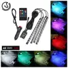 Luz de Ambiente para Pies de Coche Luz de Ritmo Activada por Voz de Coche Encendedor de Cigarrillos USB Uno a Cuatro Control Remoto RGB 12 Luces