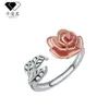 Anillo de Dedo Cruzado Nuevo Creativo de Rosa de Carman para Mujer Generoso Simple Combinable Anillos Apilables Joyería