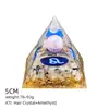 Pirâmide de Cristal Natural 5cm Estilo Europeu e Americano Decoração de Mesa para Casa e Escritório Ornamento de Pirâmide de Resina para Yoga Meditação