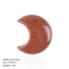 Ornamento de Lua de Cristal Natural de 30mm Decoração Criativa para Mesa de Casa Ornamento Crescente Sem Furo de Jade Ágata