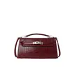 Bolsa de Mão Retrô com Textura de Crocodilo Bolsa Kelly Feminina 2026 Novo Modelo Bolsa Quadrada Pequena Maillard Bolsa de Ombro Único Transversal de Alta Qualidade