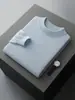 Suéter de Punto de Lana de Cuello Alto Medio para Hombre 100% Lana Nuevo Suéter de Punto Casual de Negocios Prenda Base de Punto Color Sólido Top