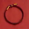 Pulsera de cuerda roja tejida a mano para bricolaje para hombres y mujeres, cuerda de mano con año de nacimiento, se puede ensartar con cuentas, pulsera de cuerda de mano con nudo de loto al por mayor