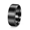 Anillos de Acero Inoxidable Transfronterizos Europeos y Americanos de Amazon 6/8mm Anillos Sencillos para Pareja Electrochapado al Vacío Oro 18K No se Desvanecen