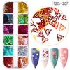 Lentejuelas de manicura transfronterizas, brillo láser mixto, hexágono, corazón, estrella de cinco puntas, luna, lazo, lentejuelas mixtas