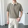 Camisa Polo de Manga Corta a Juego de Colores para Hombre Verano 2023 Nueva Marca de Moda de Gama Alta Camiseta de Cuello de Solapa Superior Casual