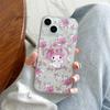 Funda para teléfono móvil de dibujos animados Hello Kitty Kulomi Floral iPhone15promax Apple 16 14 Transparente 13 Todo incluido 12