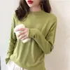 2024 Nuevo Conjunto de Otoño e Invierno Chaqueta de Punto Base de Cuello Semialto para Mujer Top Delgado con Efecto Adelgazante