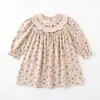 Vestido para Niñas Estilo Francés Bordado Floral Cuello Pétalo Colección Otoño 2026 Vestido Dulce Infantil Estampado Manga Larga Vestido de Algodón